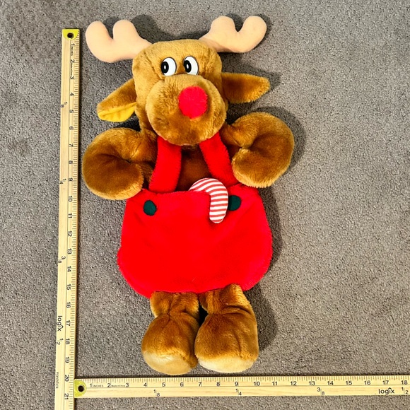 Vintage Santas Best Christmas Stocking Moose Plush - Picture 8 of 8